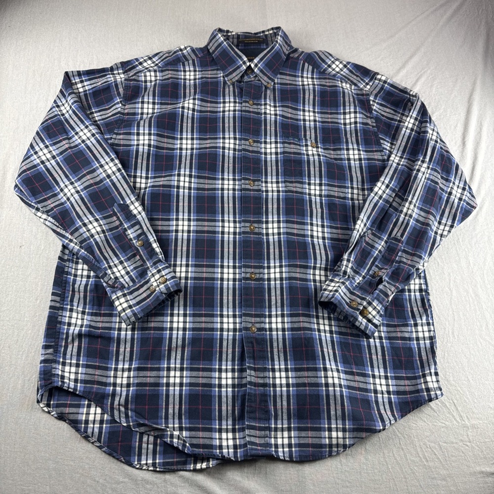 Alexander Julian Colours Shirt Mens XL Blue Plaid Long Sleeve Button Up Cotton